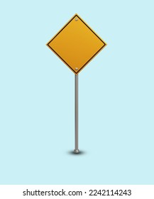 aviso en blanco de señalización de tráfico de carretera señalización 3d de procesado