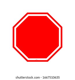 Blank Warning Sign. Isolated Vector Illustration