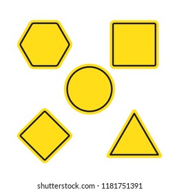 Blank warning sign templates set