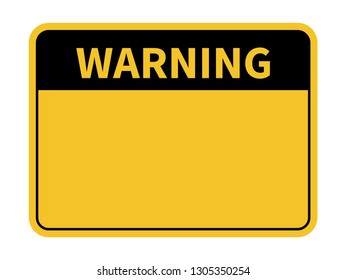 Blank warning sign. Vector illustration. on white background
