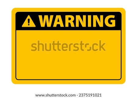 Blank warning sign. Vector illustration. 