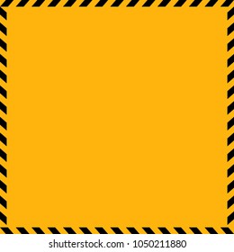 Blank Warning Sign. Vector industrial yellow and black background.
