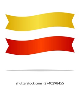 Blank wavy banner ribbon vector isolated illustration