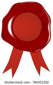 A blank wax stamp or seal with a position for personal text.
