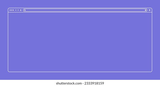 Blank web browser, internet page window with toolbar and search field. Modern website in flat style, line art. Browser mockup for computer, tablet and smartphone. Vector illustration