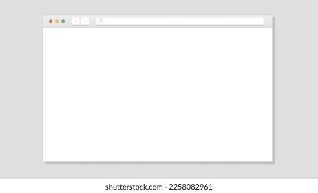 Ventana de navegador web en blanco. Moderno sitio web modo de luz de la maqueta del navegador para escritorio. Ilustración vectorial.
