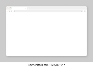 Ventana de navegador web en blanco con pestaña, barra de herramientas y campo de búsqueda. Sitio web moderno, página de internet de estilo plano. Parodia del navegador para computadora, tablet y smartphone. Ilustración del vector
