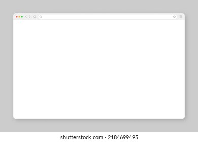Ventana en blanco del navegador web con barra de herramientas y campo de búsqueda. Sitio web moderno, página de internet de estilo plano. Parodia del navegador para computadora, tablet y smartphone. Ilustración del vector