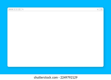 Blank web browser window with toolbar and search field. Modern website, internet page in flat style. Browser mockup for computer, tablet and smartphone. Vector illustration