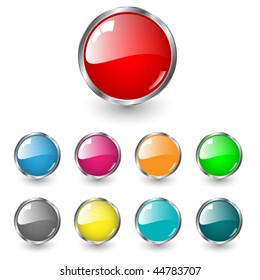 blank web buttons, high glossy circle.