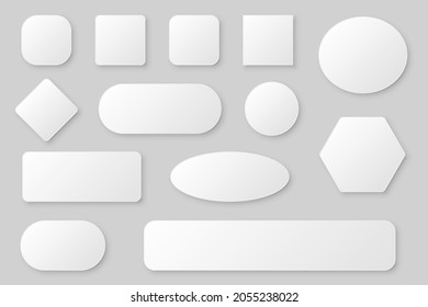 Blank web buttons template collection with shadow in gray