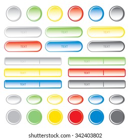 Blank web buttons. Vector illustration.