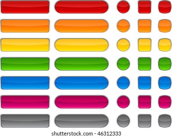 Rectangle Glass Menu Buttons Colored Set Stock Vector (Royalty Free ...