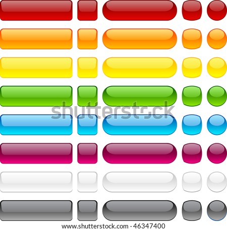 Blank web buttons. Vector illustration.