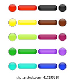 Blank web glossy buttons. Vector illustration.