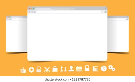 Blank Web Page Browser Window Template stock illustration