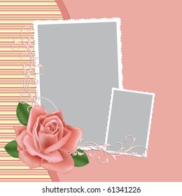 Blank Wedding Photo Frame, Postcard Or Greetings Card (EPS10)