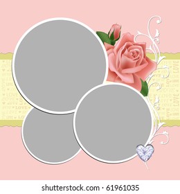Blank wedding photo frame, postcard or greetings card (EPS10)