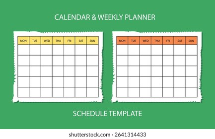 Blank Weekly Calendar Template for Planning.