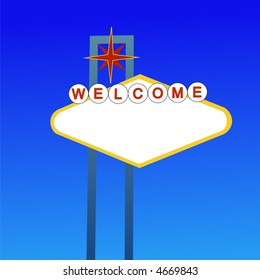 Blank welcome sign based on Fabulous Las Vegas sign