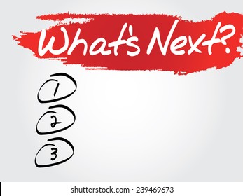 Blank What's Next? List, Vector Concept Background