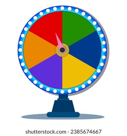 Rueda en blanco del icono de la fortuna 12 ranuras. Imagen de cliente aislada en fondo blanco. Girador de color del juego de mesa. Colorida rueda de la fortuna. vector. rueda de spinner.