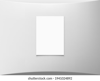 Blank White A4 Paper On Round Wall. EPS10 Vector