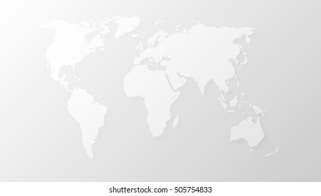 Blank White Abstract World Map Template. EPS10 Vector