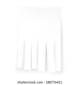 Blank white ads with detachable phone numbers