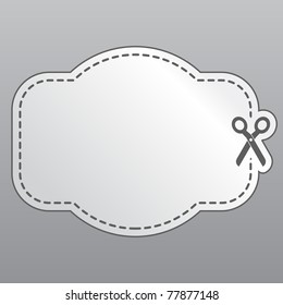 Blank white advertising coupon cut from sheet of paper