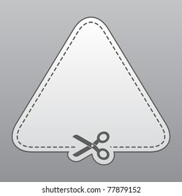 Blank white advertising coupon cut from sheet of paper