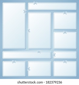 Blank white advertising coupons. Vector.