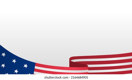 Blank White Background American Flag Underneath Stock Vector (Royalty