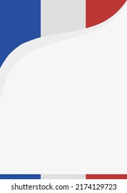 blank white background template with french flag suitable for french important day design