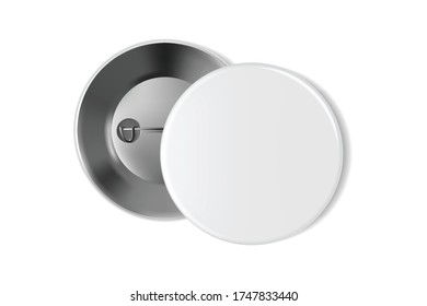 blank white badge isolated on white background mock up vector