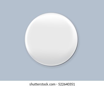 Blank white badge. Vector realistic illustration. Realistic mockup.