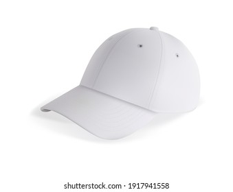 Blank white baseball cap mockup for branding isolated
