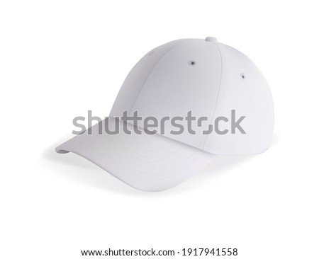 Blank white baseball cap mockup for branding isolated