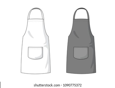 Blank white and black Apron template.