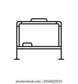 Blank white board icon, interactive white board symbol, vector illustration