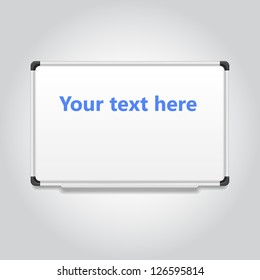 Blank white board,vector illustration