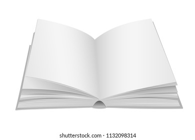 Blank White Book Cover Isolated On Stock Vector (Royalty Free ...