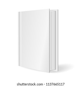 Blank White Book Cover Isolated On Stock Vector (Royalty Free ...