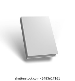 Blank White Book Cover With Shadows For Branding. EPS10 Vector