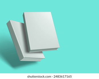 Blank White Book Cover With Shadows For Branding. EPS10 Vector