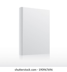 Blank white book cover template.