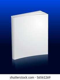 Blank white book with reflection