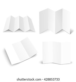 Blank white booklet vector set isolated on white. Vector mockup. Template for a text