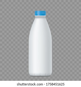 Flasche, weiß, schwarz, mit Milch. Die Vorlage ist einzeln auf transparentem Hintergrund. Vektorgrafik