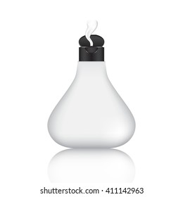 Blank White Bottle Packaging Design Product Mock Up for Cream - Gel - Medical - Glue - Sauce and Other - Vector Illustration
